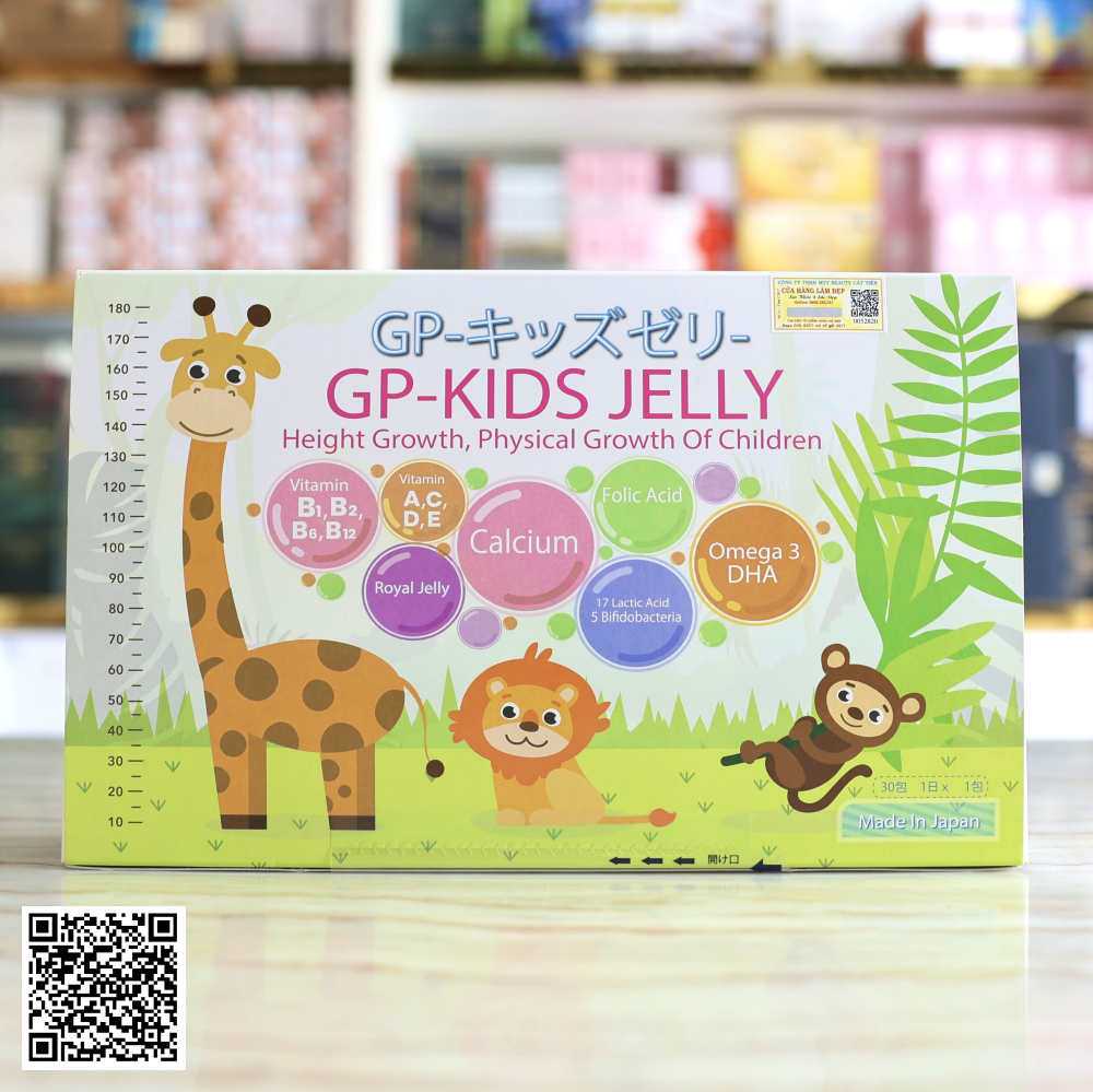 Thạch Trẻ Em Tăng Chiều Cao GP-KIDS JELLY Từ Nhật Bản 15g x 30 Thanh 