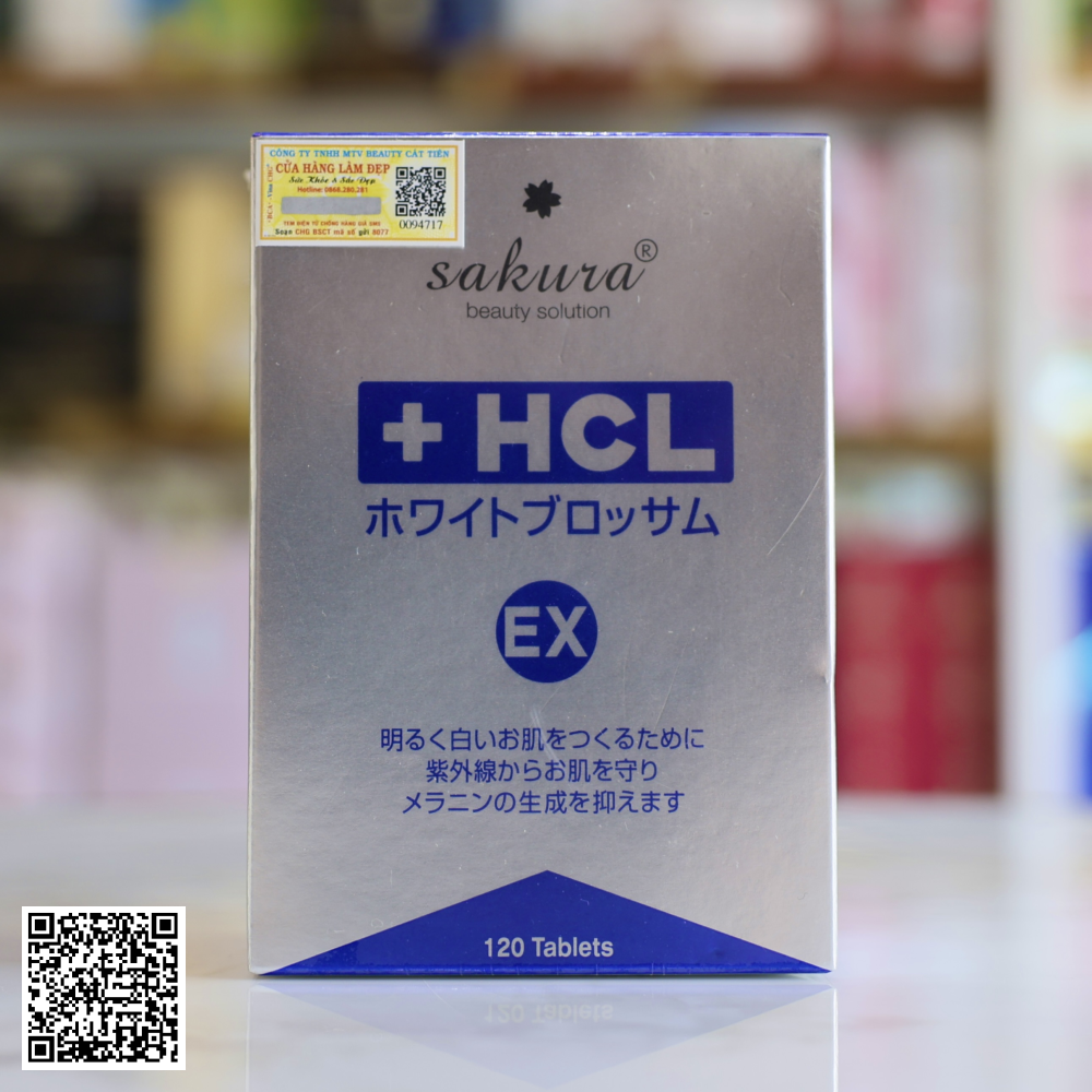 Viên Uống Giảm Nám, Tàn Nhang Và Đốm Nâu Sakura HCL White Blossoms EX Nhật Bản 120 Viên