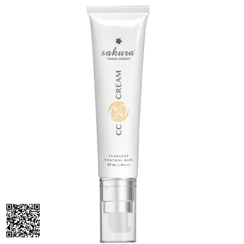 Kem Trang Điểm Chống Nắng Sakura CC Cream Flawless Control Base SPF50 Nhật Bản 40ml