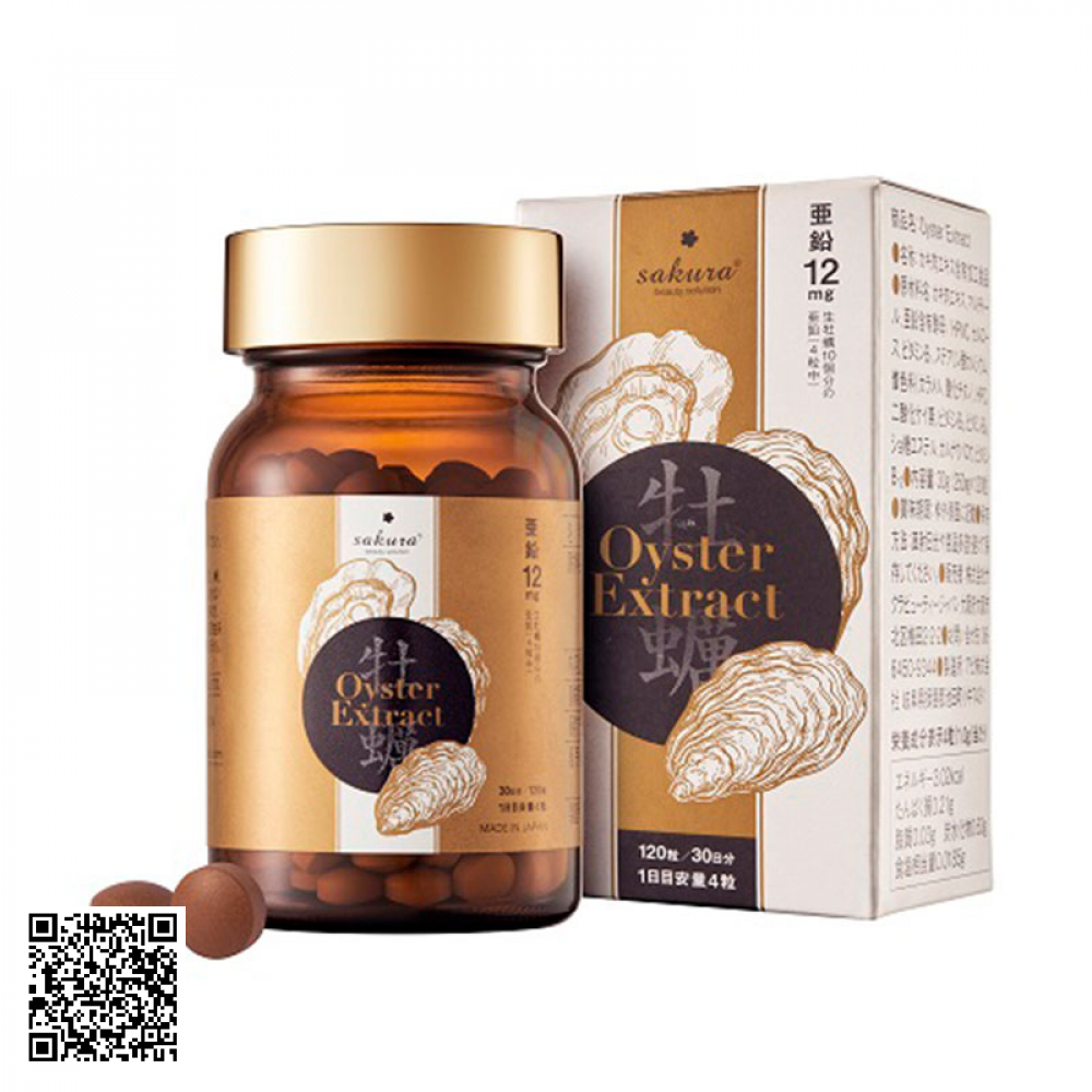 Viên uống tăng cường sức khỏe Sakura Oyster Extract Nhật Bản 120 Viên