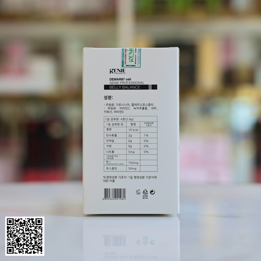 Viên Uống Tan Mỡ Bụng Genie Demar87 Cell Professional Belly Balance Hàn Quốc Hộp 130 Viên