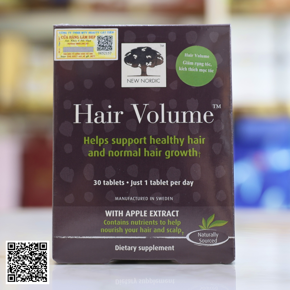 Viên Uống Mọc Tóc Hair Volume New Nordic Từ Thụy Điển 30 Viên