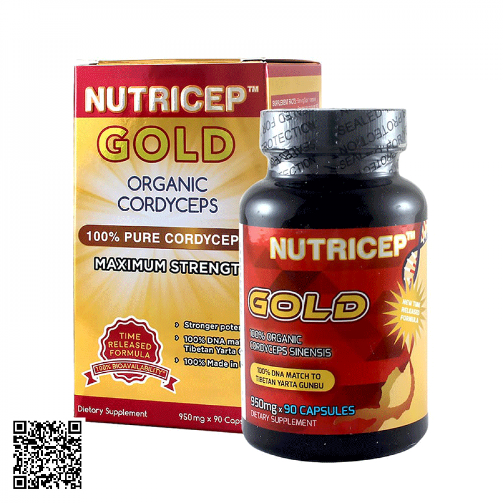 Đông Trùng Hạ Thảo Gold Organic Cordyceps Nutricep 90 Viên Mỹ