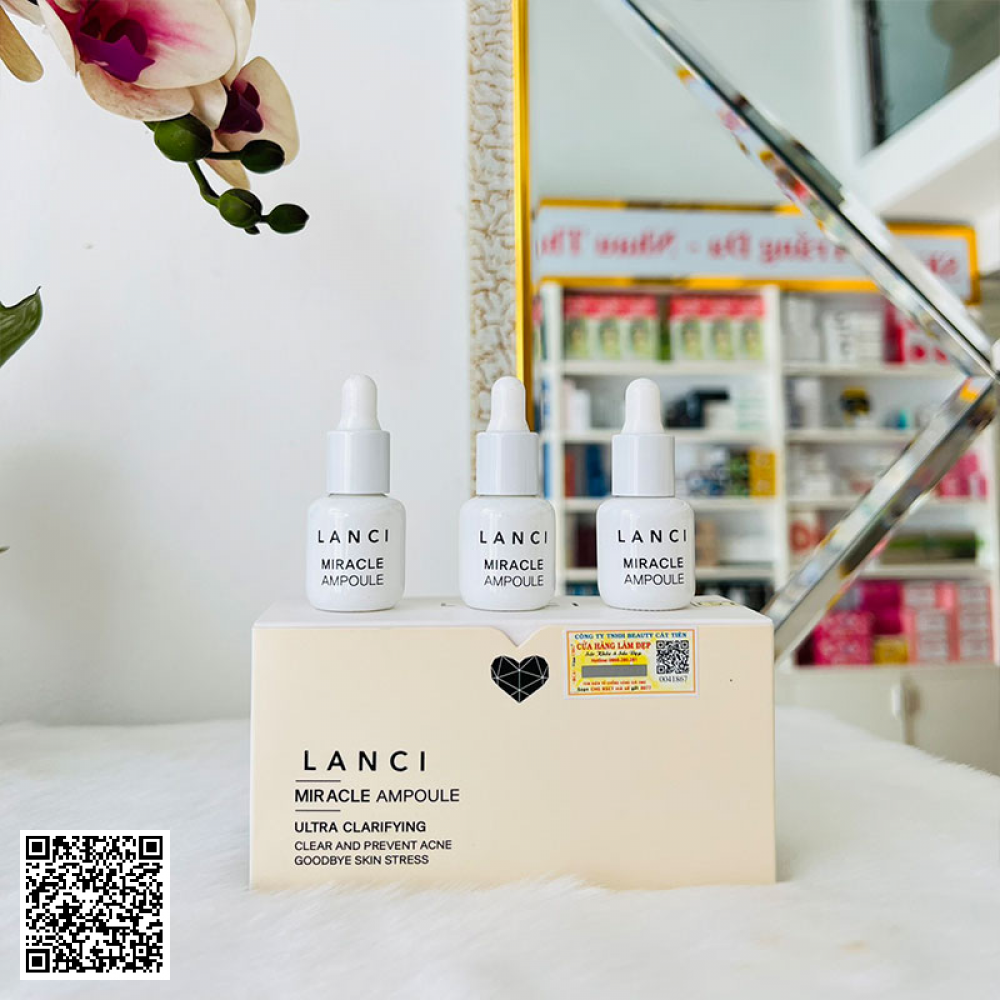Set Mini Serum Miracle Ampoule Ultra Clarifying Lanci Hỗ Trợ Ngừa Lão Hóa 3 Chai Hàn Quốc