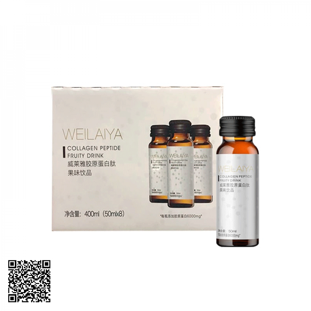 Collagen Kháng Đường Collagen Peptide Fruity Drink Weilaiya 50ml 8 Chai/Hộp