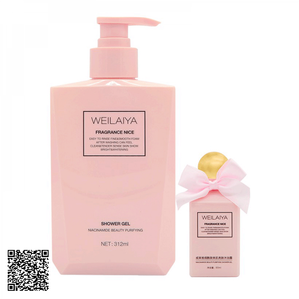 Sữa Tắm Trắng Da Hương Nước Hoa Niacinamide Beauty Purifying Shower Gel Weilaiya 312ml (Kèm Lọ Mini 60ml)