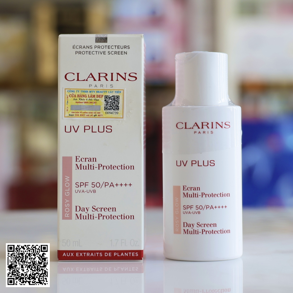 Kem Chống Nắng Clarins Paris Uv Plus Rosy Glow Day Screen Multi - Protection SPF50/PA++++ Từ Pháp 50ml