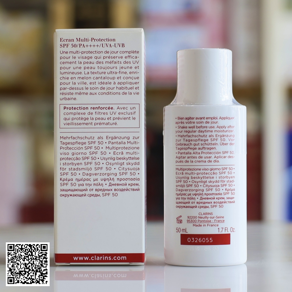 Kem Chống Nắng Clarins Paris Uv Plus Rosy Glow Day Screen Multi - Protection SPF50/PA++++ Từ Pháp 50ml