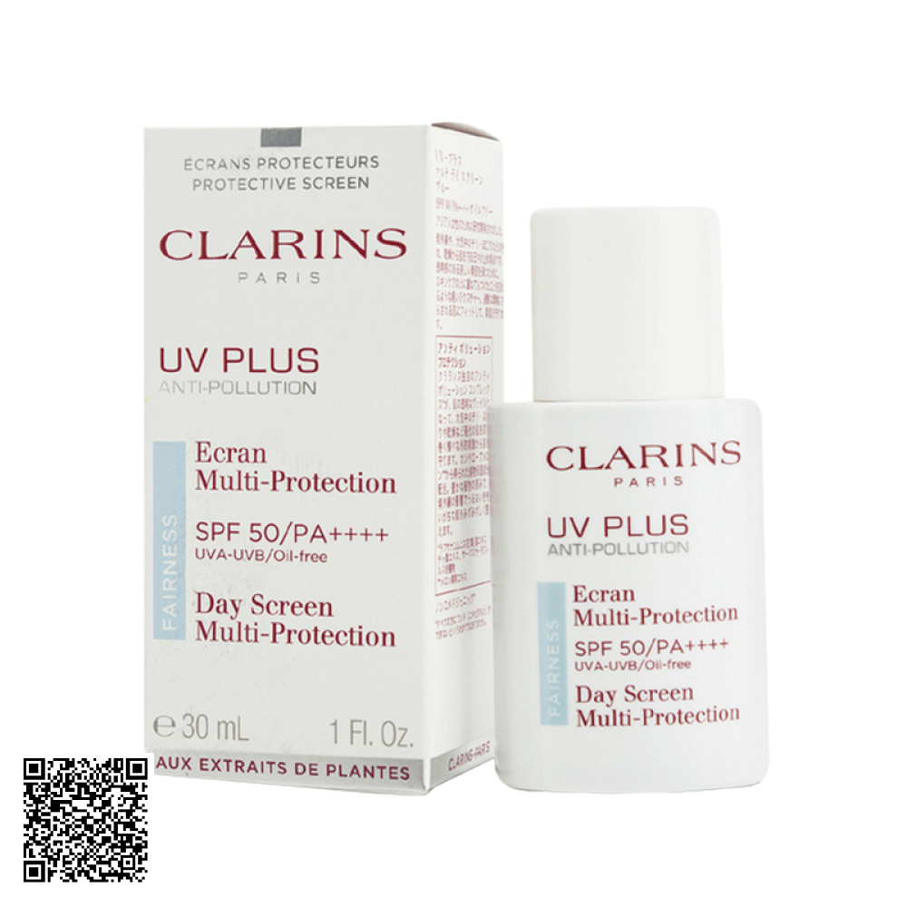 Kem Chống Nắng Fairness Clarins UV Plus Anti-Pollution SPF50/PA++++ Cho Da Mụn Và Nhạy Cảm Pháp 30ml
