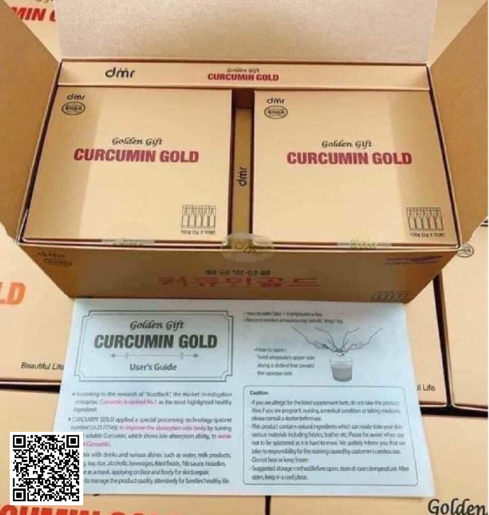 Tinh Chất Nghệ Nano Curcumin Gold Golden Gift Của Hàn Quốc Hộp 50 Tép 