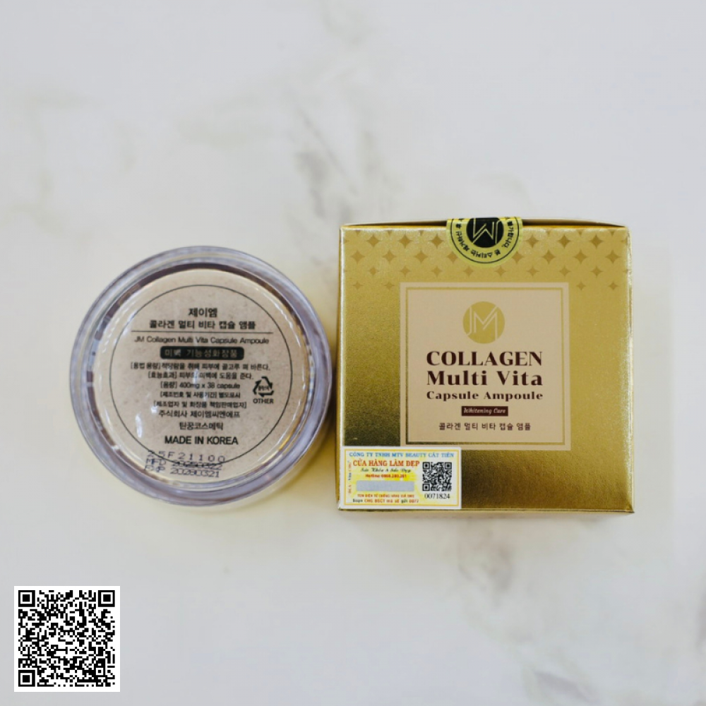 Viên Collagen Tươi Ammud Multi Vita Ampoule Cải Thiện Nếp Nhăn, Trẻ Hóa Da Hàn Quốc 38 Viên