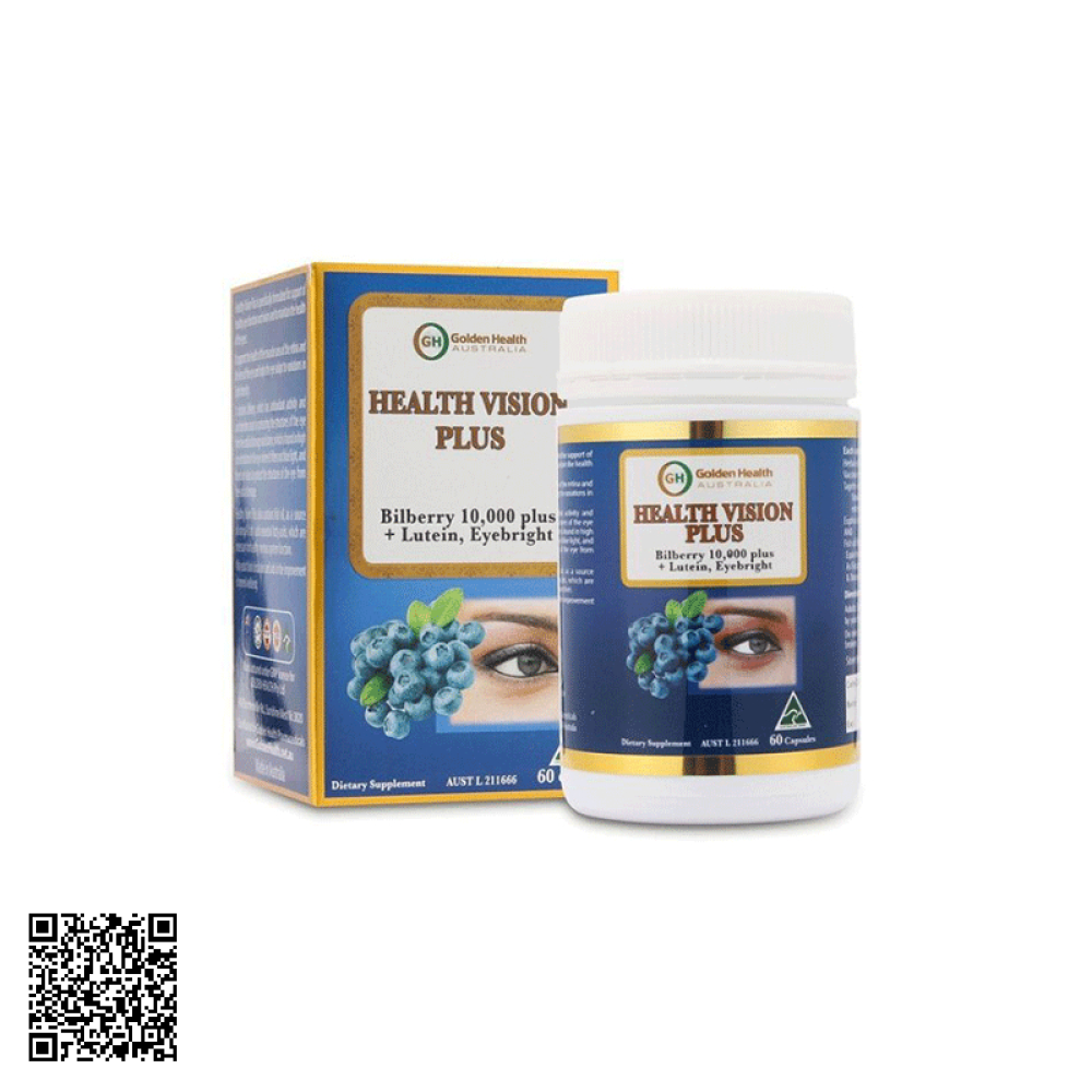 Viên Uống Bổ Mắt Health Vision Plus Golden Health Của Úc 60 Viên