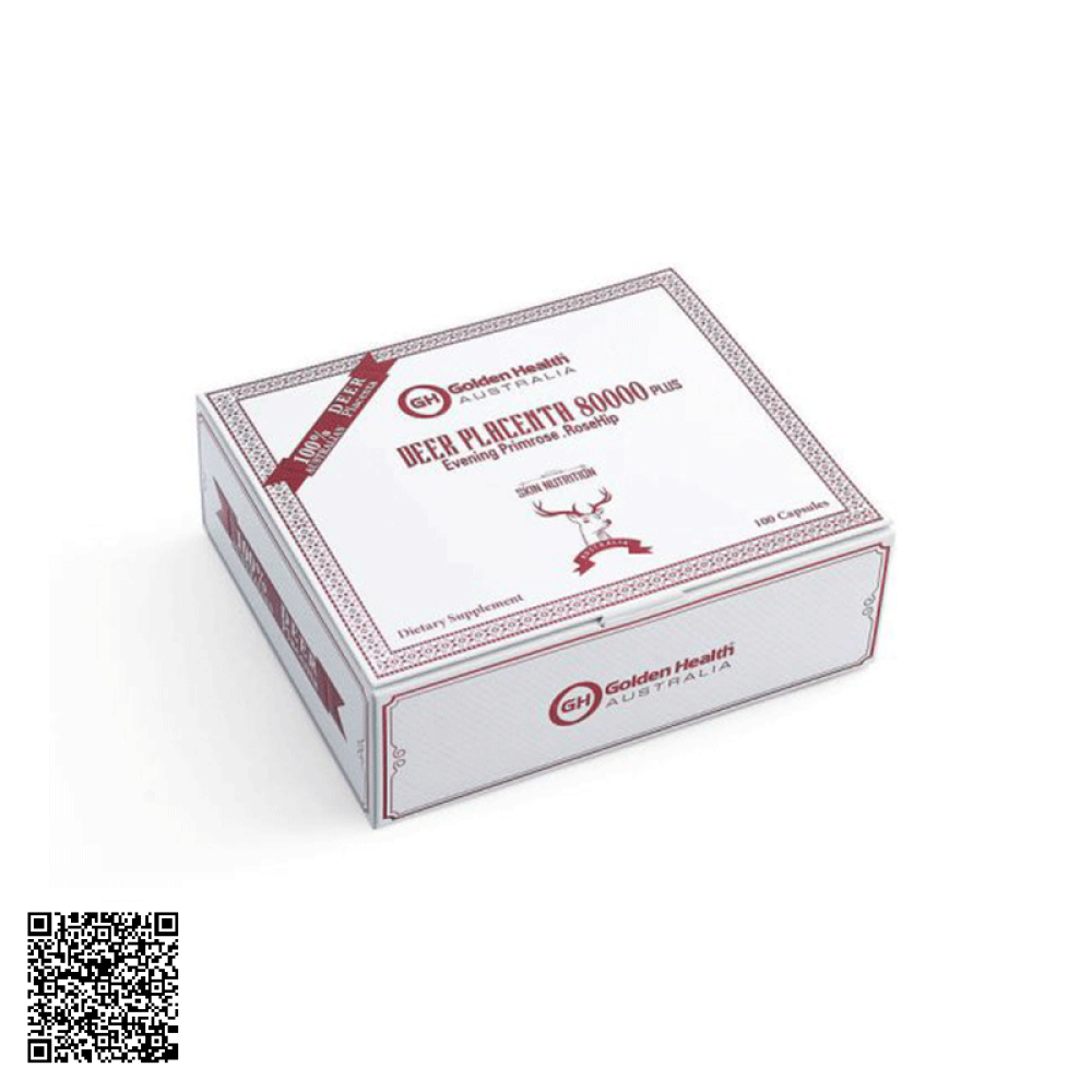 Viên Uống Nhau Thai Nai Deer Placenta 80000 Plus Evening Primrose Rosehip Golden Health Của Úc 100 Viên