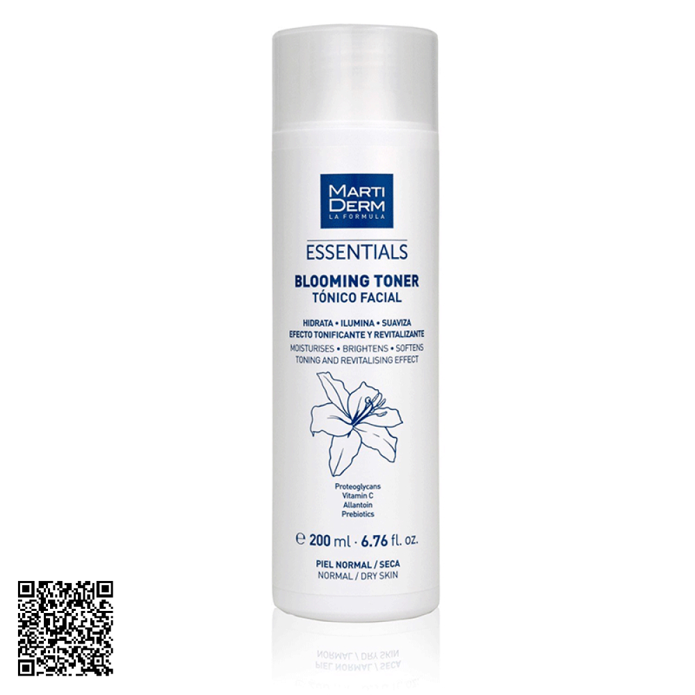 Nước MartiDerm Essentials Blooming Toner Cân Bằng Dưỡng Ẩm Cho Da Thường Đến Khô Của Tây Ban Nha 200ml