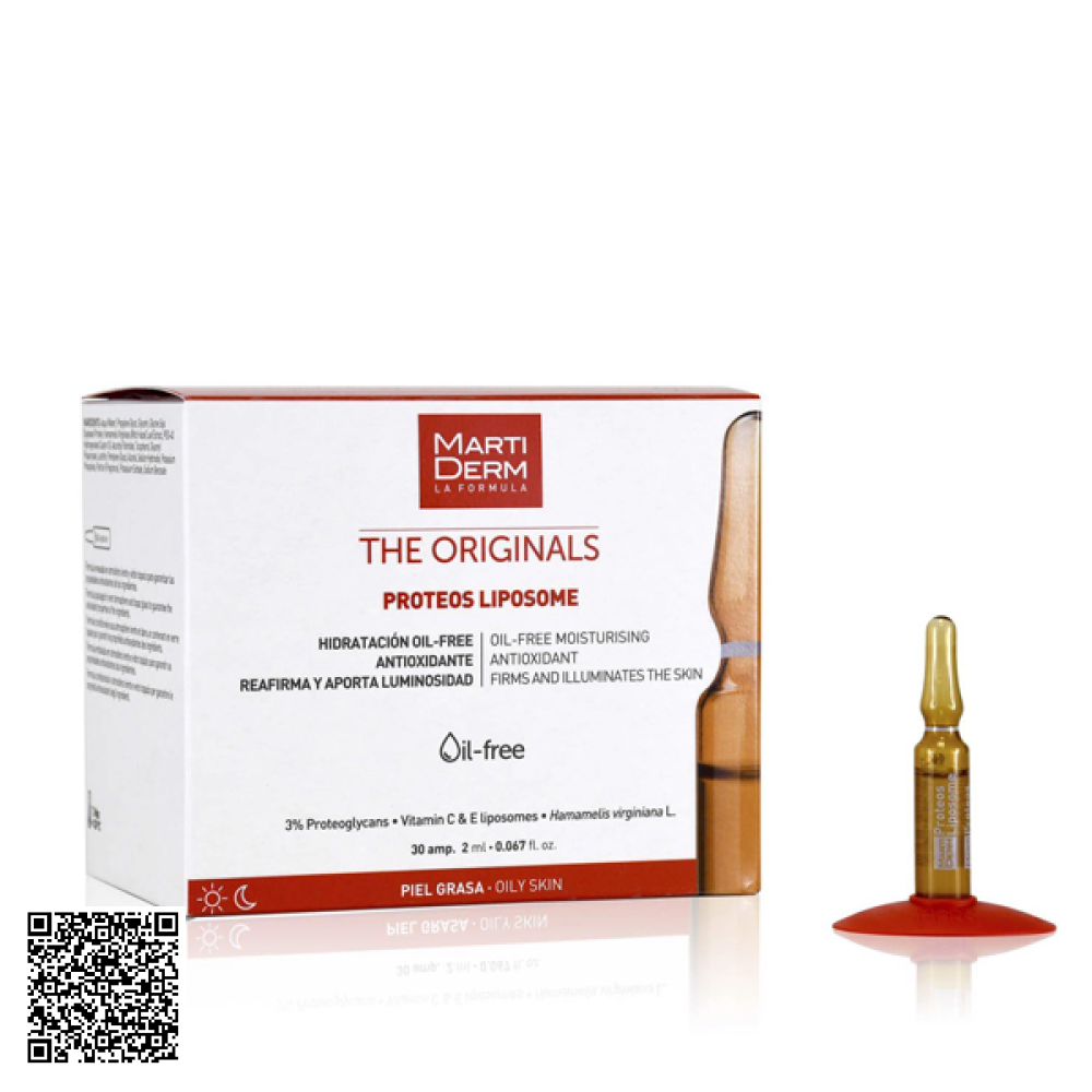 Tinh Chất MartiDerm Ampoule The Originals Proteos Liposome Chống Oxy Hoá, Phục Hồi, Điều Tiết Bã Nhờn Của Tây Ban Nha 30 Ống