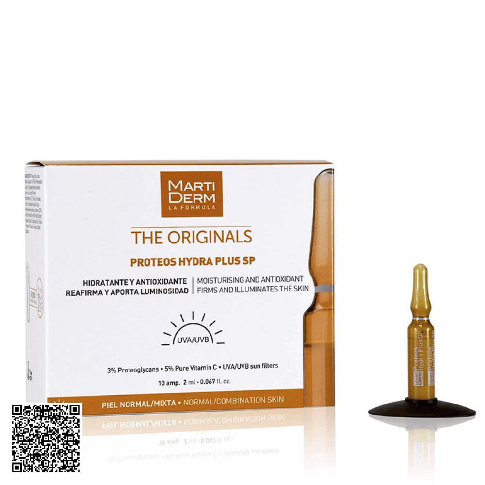 Tinh Chất Martiderm Ampoule The Originals Proteos Hydra Plus SP Dưỡng Ẩm, Làm Săn Chắc & Ngừa Lão Hoá Da Ban Ngày Của Tây Ban Nha 30 Ống