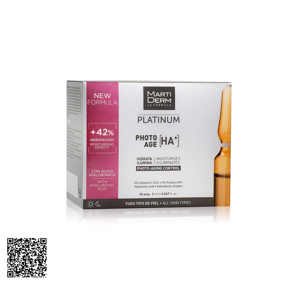Tinh Chất MartiDerm Ampoules Platinum Photo Age HA+ 15% Vitamin C Nguyên Chất Hỗ Trợ Ngừa Lão Hóa Của Tây Ban Nha 30 Ống