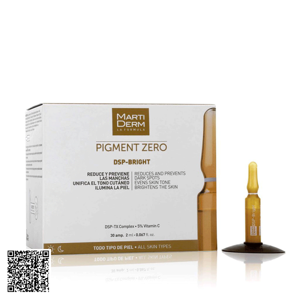 Tinh Chất Dưỡng Sáng Đều Màu Da, Giảm Đốm Sắc Tố MartiDerm Ampoule Pigment Zero DSP Bright Tây Ban Nha 30 Ống