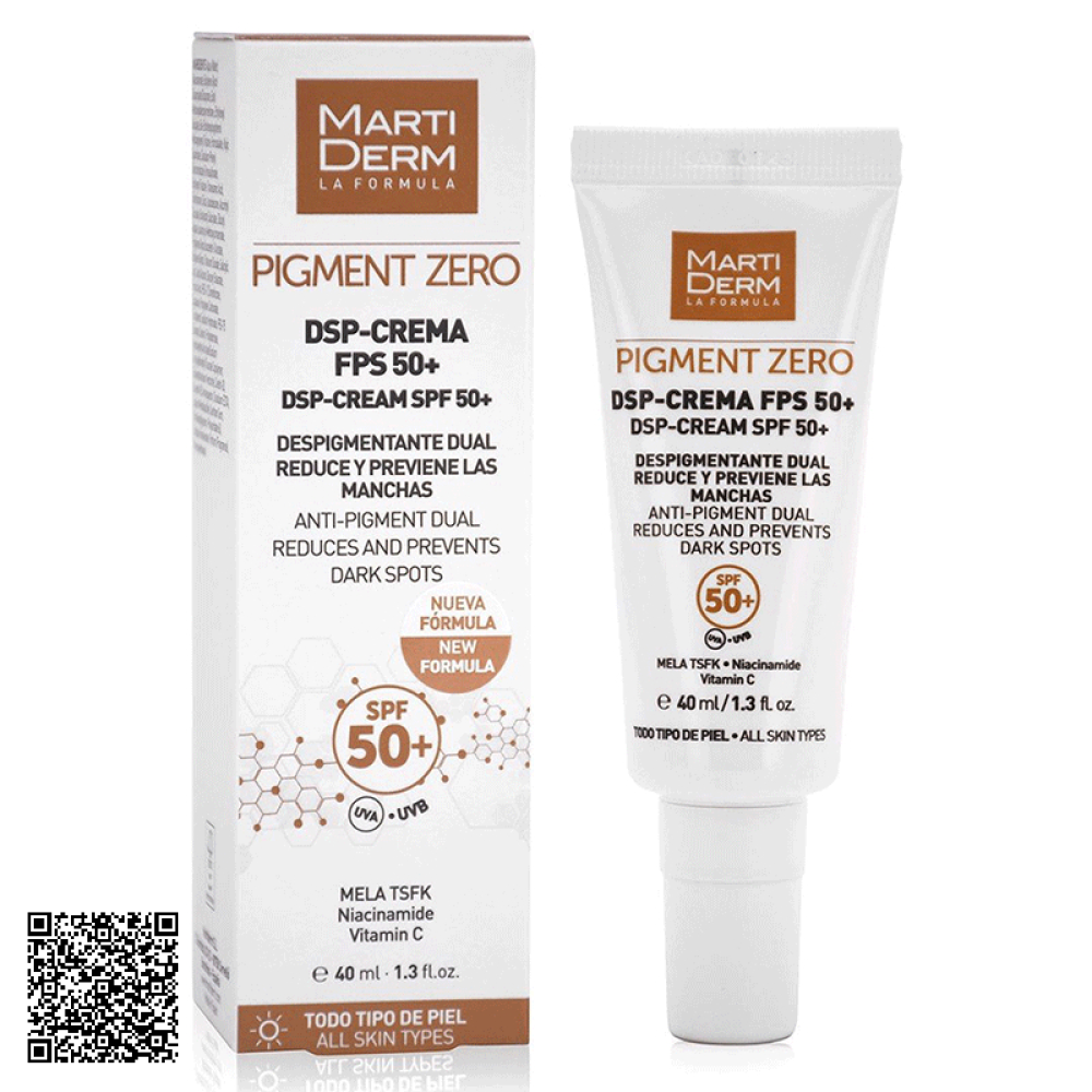 Kem Điều giảm Ban Ngày Chống Nắng Làm Sáng Da, Mờ Sắc Tố MartiDerm Pigment Zero DSP SPF50+ Cream Tây Ban Nha 40ml