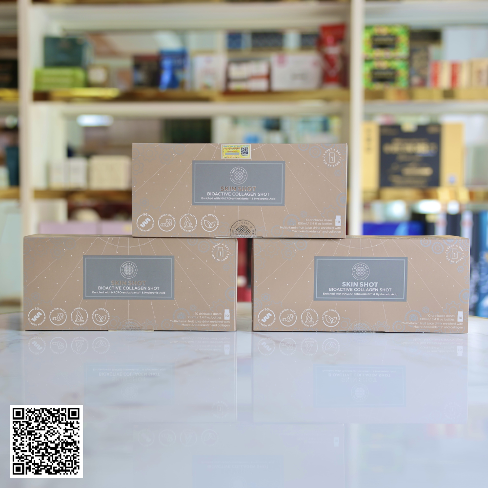 Nước Uống Collagen Skin Shot Cao Cấp Trắng Sáng ,Mờ Nám Da Của Tây Ban Nha Hộp 30 Chai*100ml 