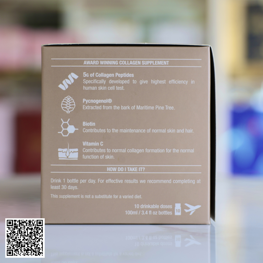 Nước Uống Collagen Skin Shot Cao Cấp Trắng Sáng ,Mờ Nám Da Của Tây Ban Nha Hộp 30 Chai*100ml 