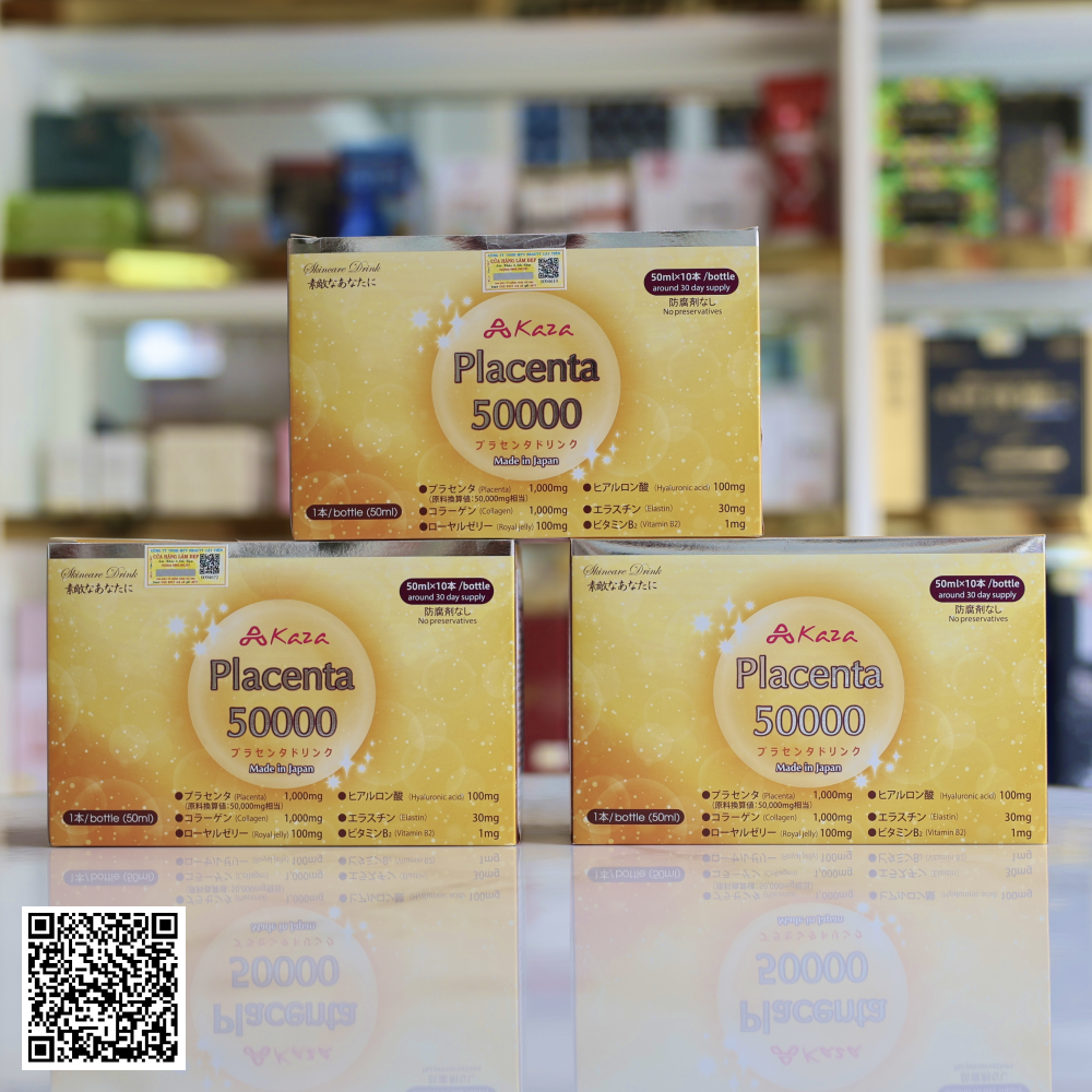Nước Uống Trắng Da Mờ Nám Kaza Placenta 50000mg Nhật Bản Liệu Trình 30 Ngày