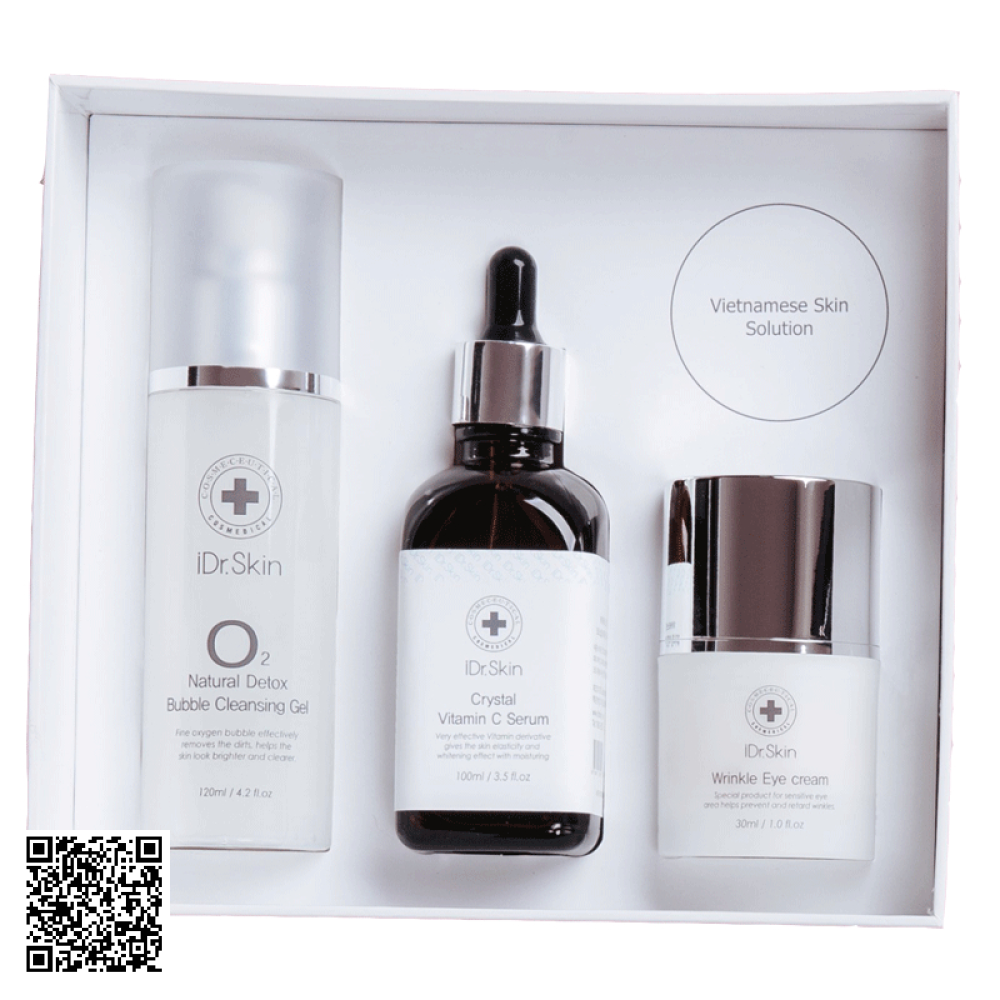 Bộ Làm Sạch Dưỡng Da Xóa Nhăn iDrSkin SnowDrop Skin Solution Hàn Quốc