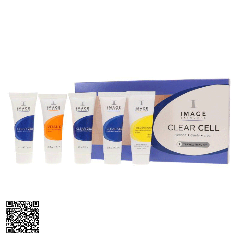 Bộ Sản Phẩm Chăm Sóc Da Dầu Và Mụn Image Skincare Clearcell Trial Kit Mỹ 