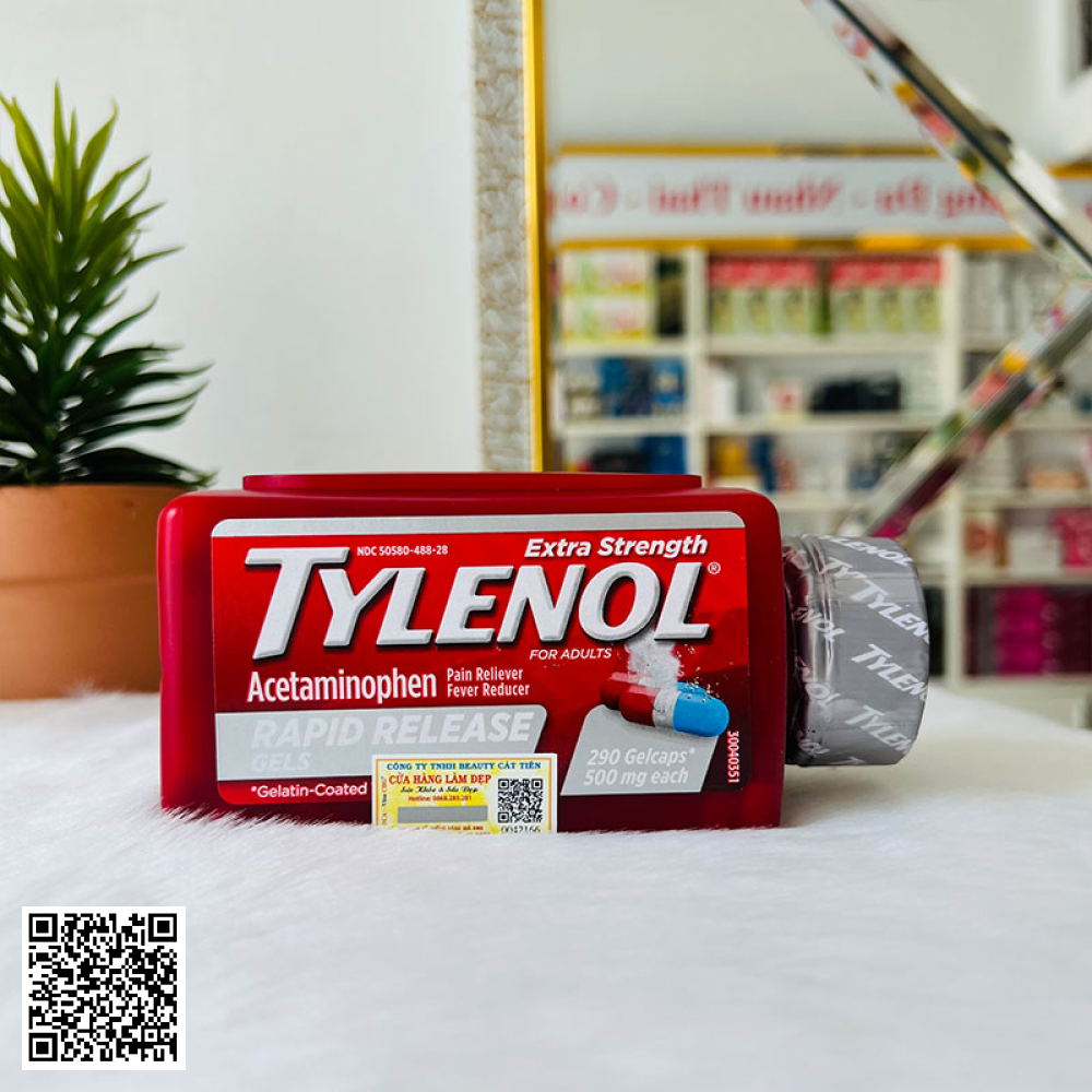 Viên Uống   Tylenol Rapid Release Gels Mỹ 290 Viên 500mg