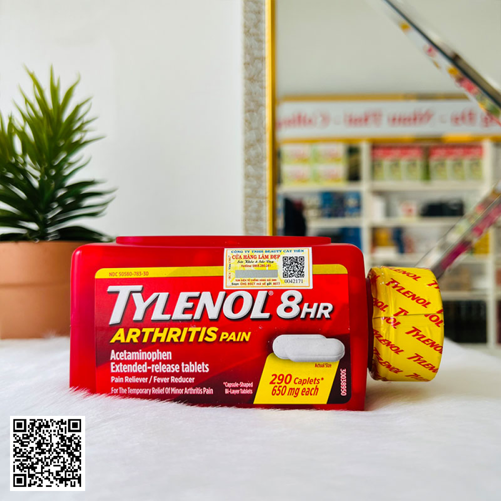Viên Uống   Tylenol 8Hr Arthritis Pain Mỹ 290 Viên 650mg