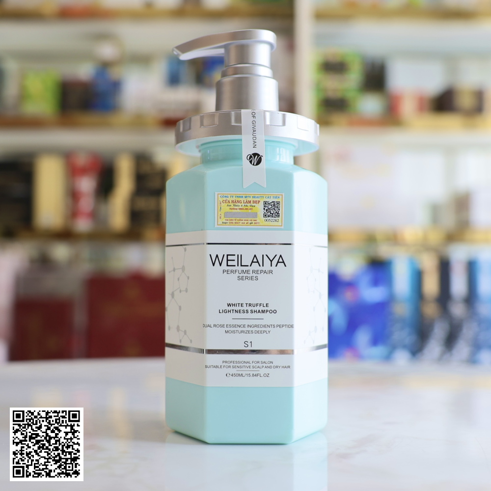 Dầu Gội Weilaiya White Truffle Lightness Shampoo Phục Hồi Đa Tầng Trứng Cá Tầm Từ Trung Quốc 450ml