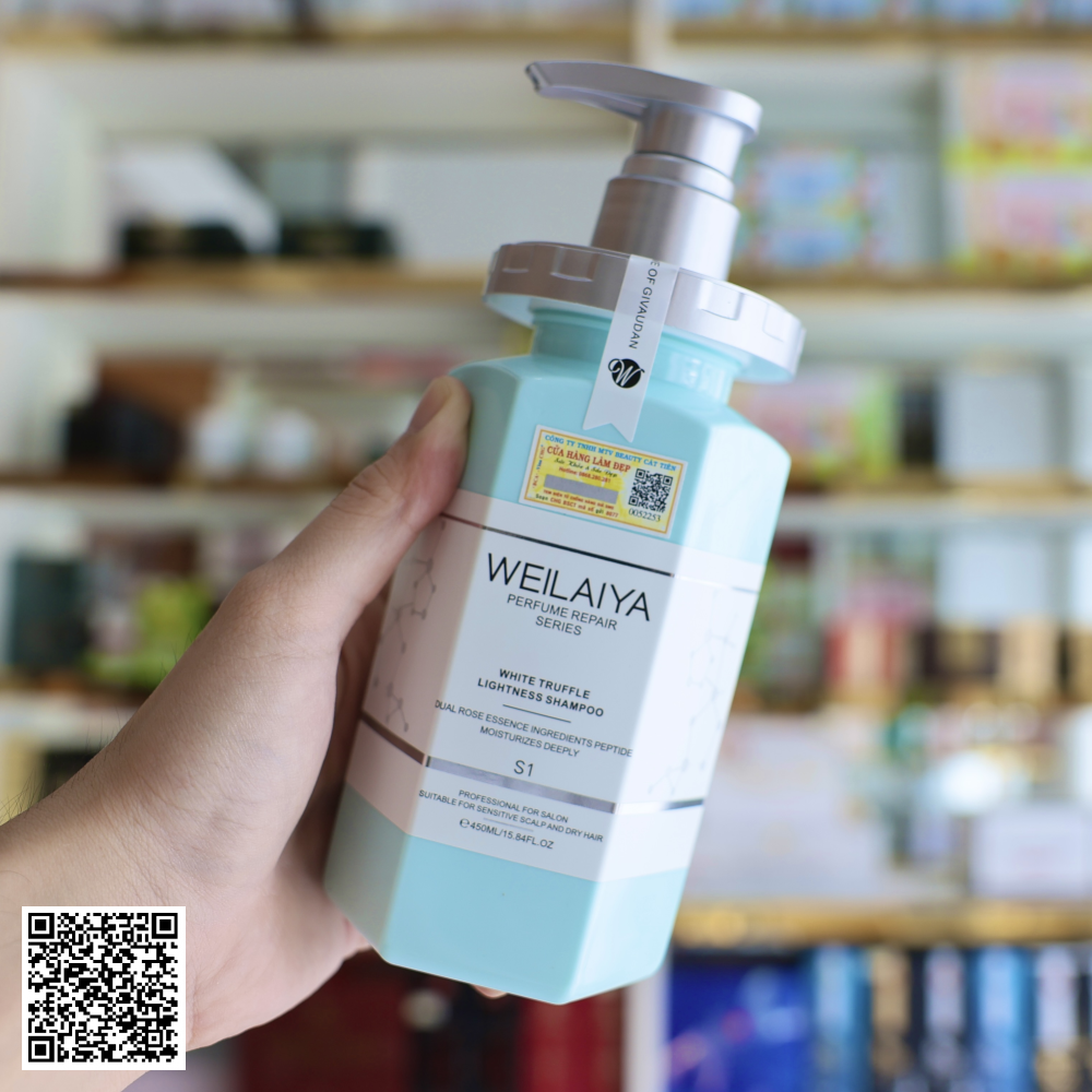 Dầu Gội Weilaiya White Truffle Lightness Shampoo Phục Hồi Đa Tầng Trứng Cá Tầm Từ Trung Quốc 450ml