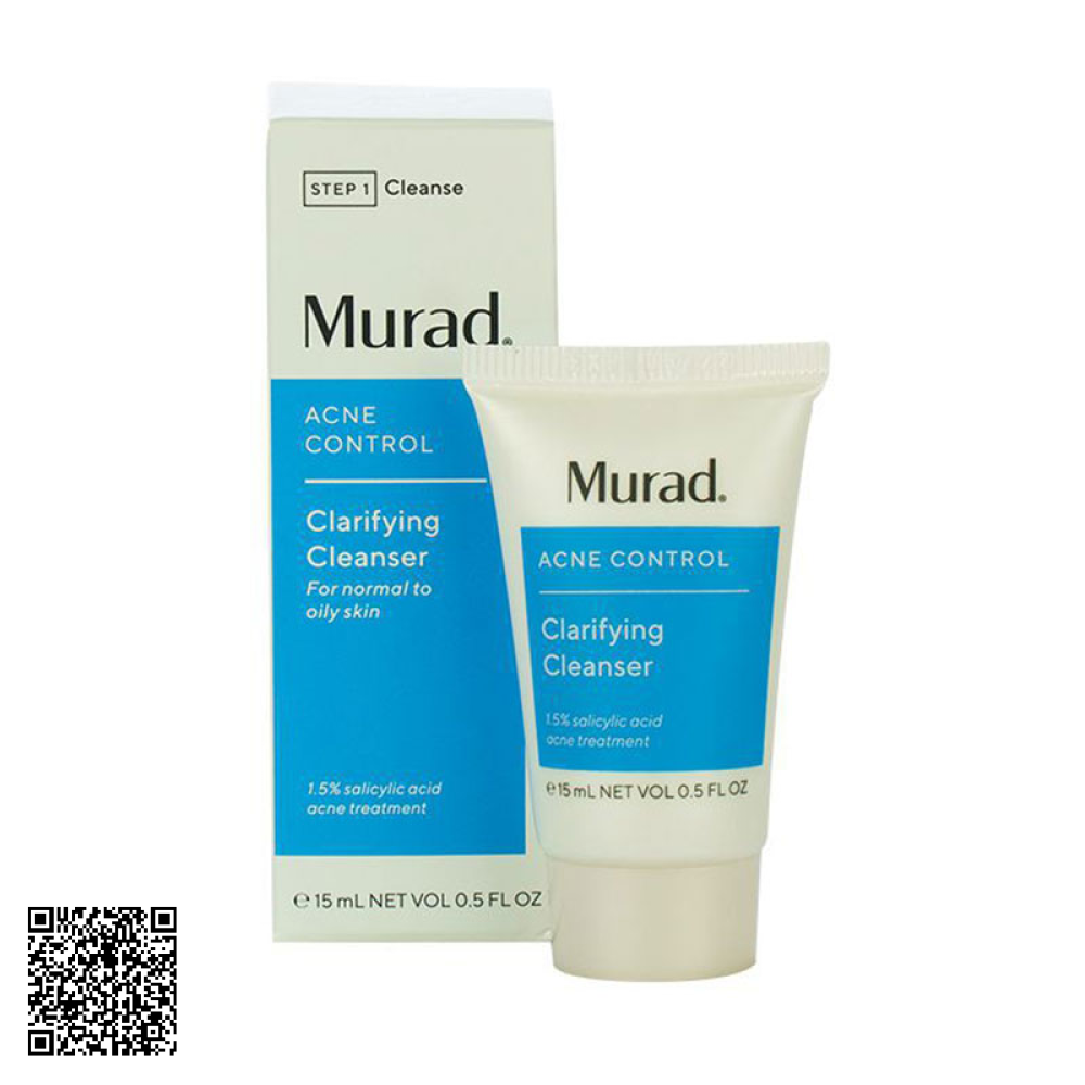 Sữa Rửa Mặt Chống Khuẩn Ngừa Mụn Murad Acne Control Clarifying Cleanser Mỹ 15ml