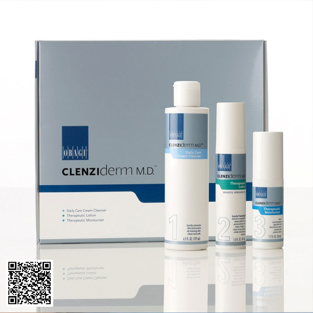 Bộ Giảm Mụn Cho Da Khô Obagi Clenziderm Dry Set Mỹ