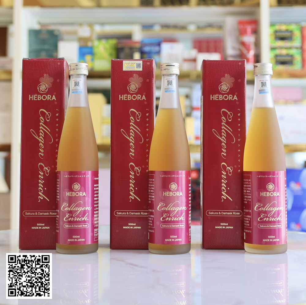 Liệu Trình 3 Tháng Hebora Collagen Enrich 3 Chai Từ Nhật Bản 