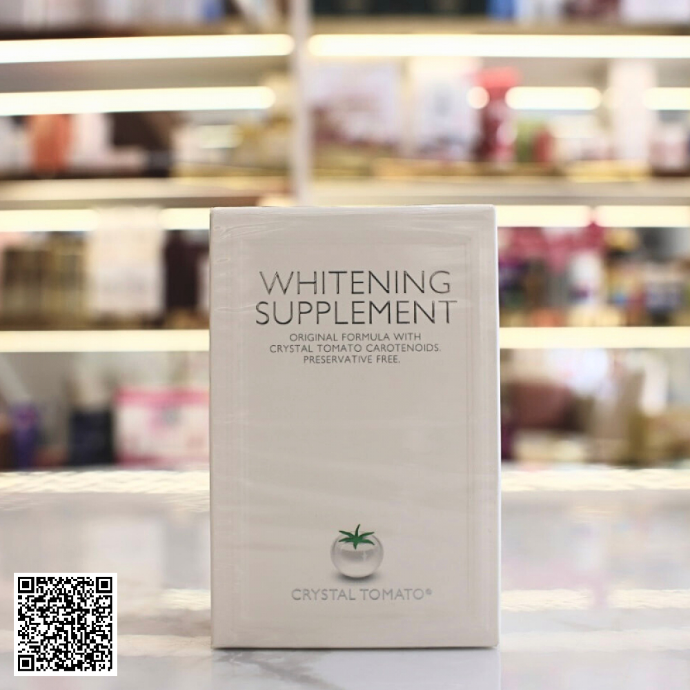 Viên Uống Trắng Da Cà Chua Trắng Crystal Tomato Whitening Supplement Mỹ 30 Viên