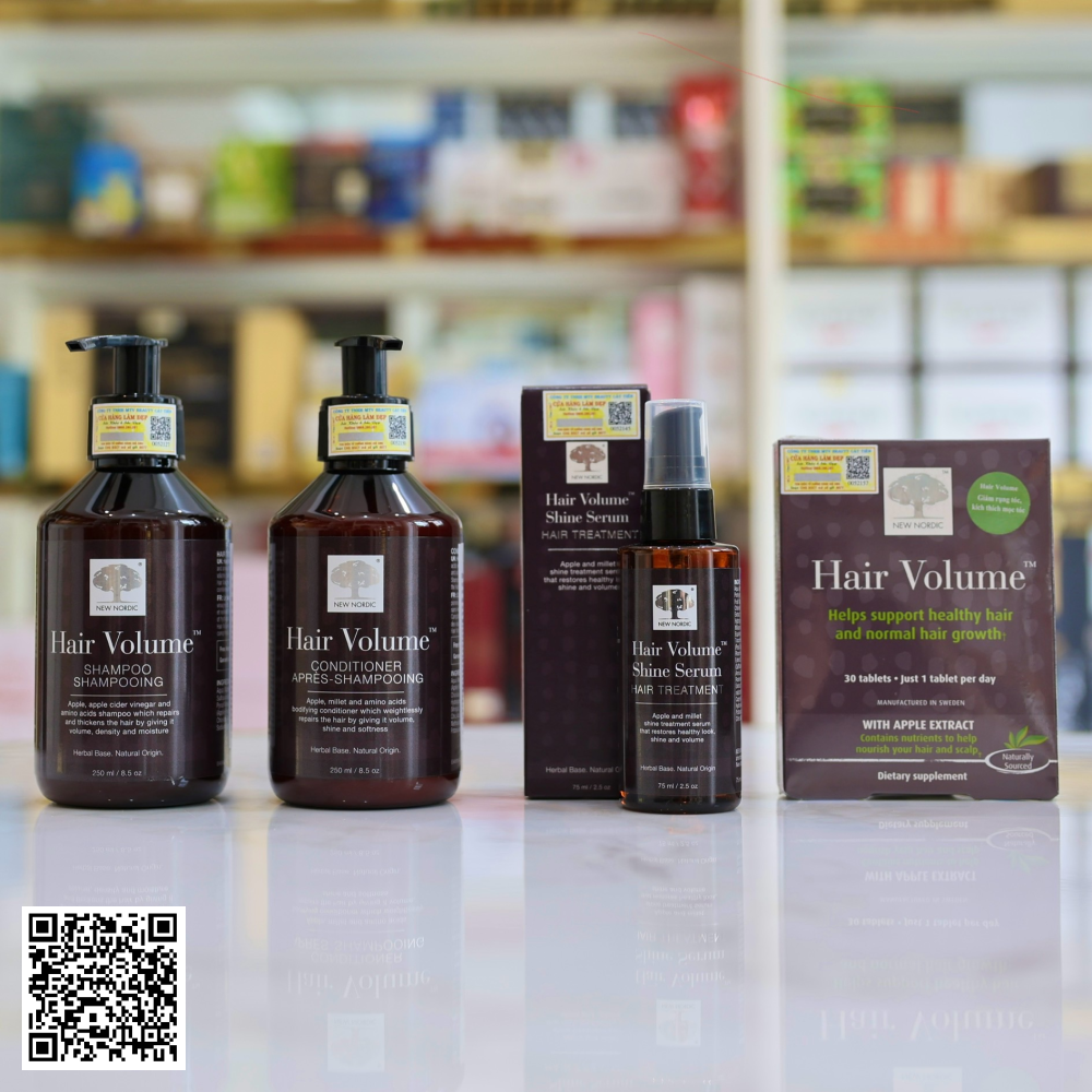 Bộ 4 Sản Phẩm Dưỡng Tóc Hair Volume New Nordic Của Thụy Điển