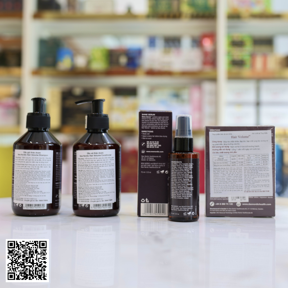 Bộ 4 Sản Phẩm Dưỡng Tóc Hair Volume New Nordic Của Thụy Điển