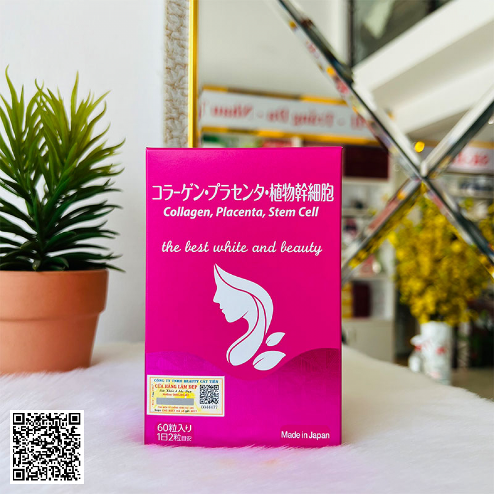 Viên Đẹp Da Hỗ Trợ Ngừa Lão Hóa JpanWell Collagen, Placenta, Stem Cell Của Nhật Bản 60 Viên