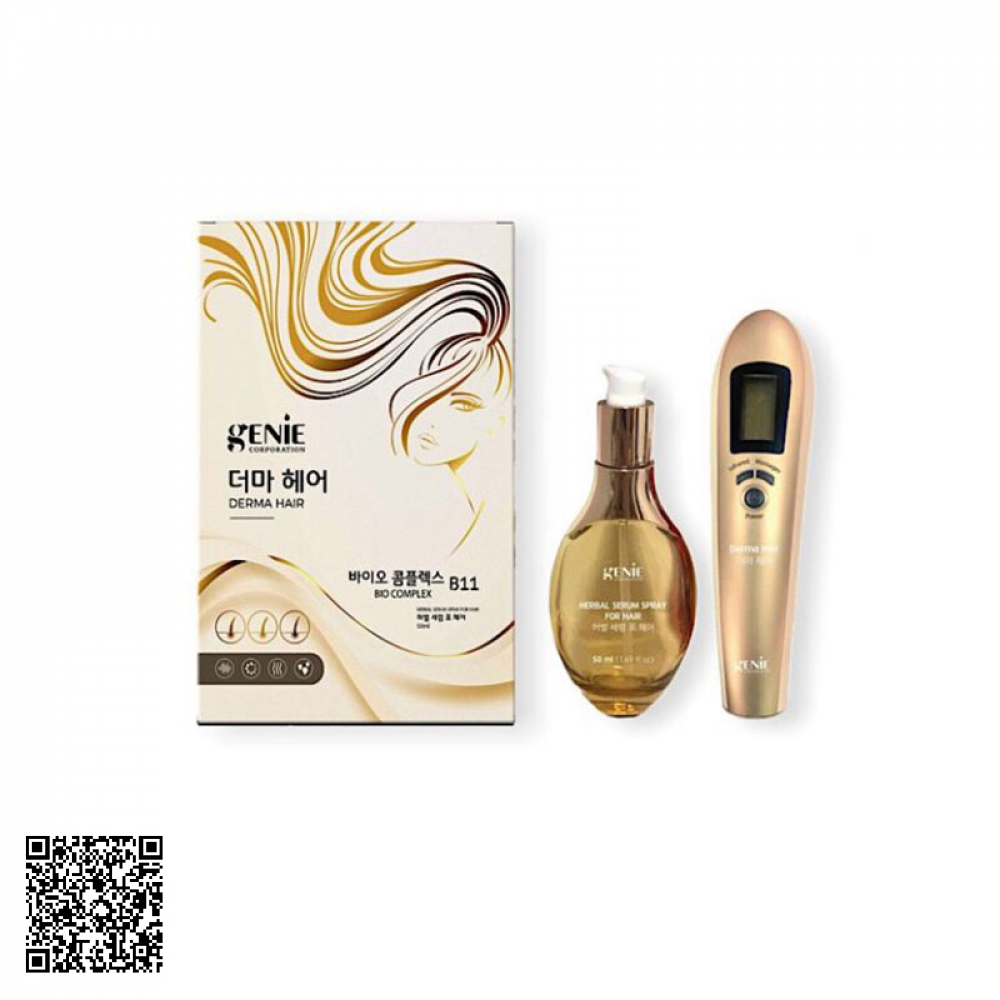 Bộ Massage Kích Mọc Tóc Genie: Lược Laser Demar Hair Kèm Serum Bio Complex B11 Của Hàn Quốc
