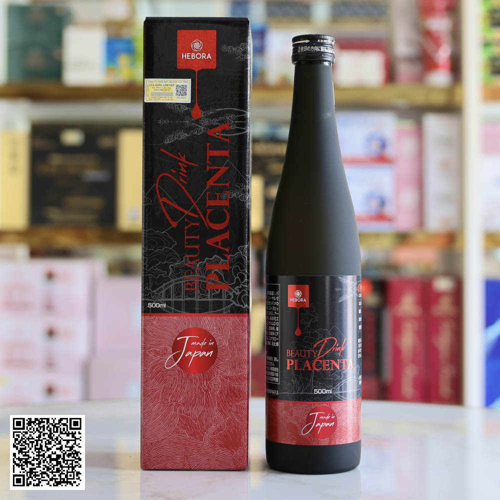 Nước Uống Nhau Thai Hebora Beauty Drink Placenta Trắng Da Mờ Nám Từ Nhật Bản 500ml