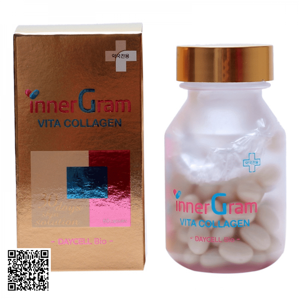 Viên uống Inner Gram Vita Collagen Trắng Da Mờ Nám Của Hàn Quốc 60 Viên