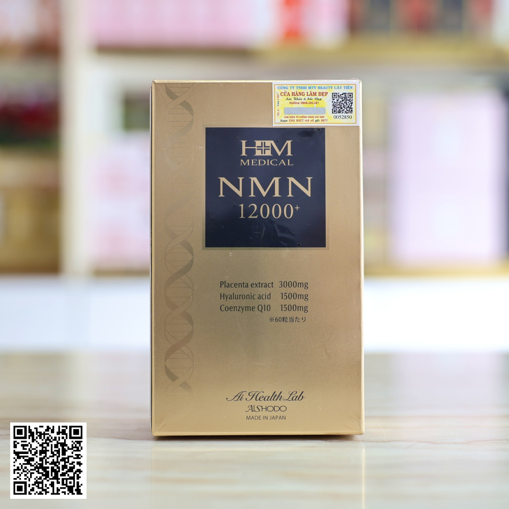 Viên Uống NMN Aishodo 12000+ Trẻ Hoá Da Của Nhật Bản 60 Viên