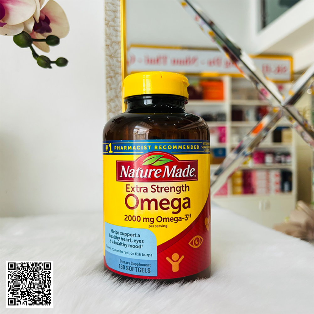 Viên Uống Dầu Cá Nature Made Extra Strength Omega 2000mg Omega-3 Của Mỹ 130 Viên