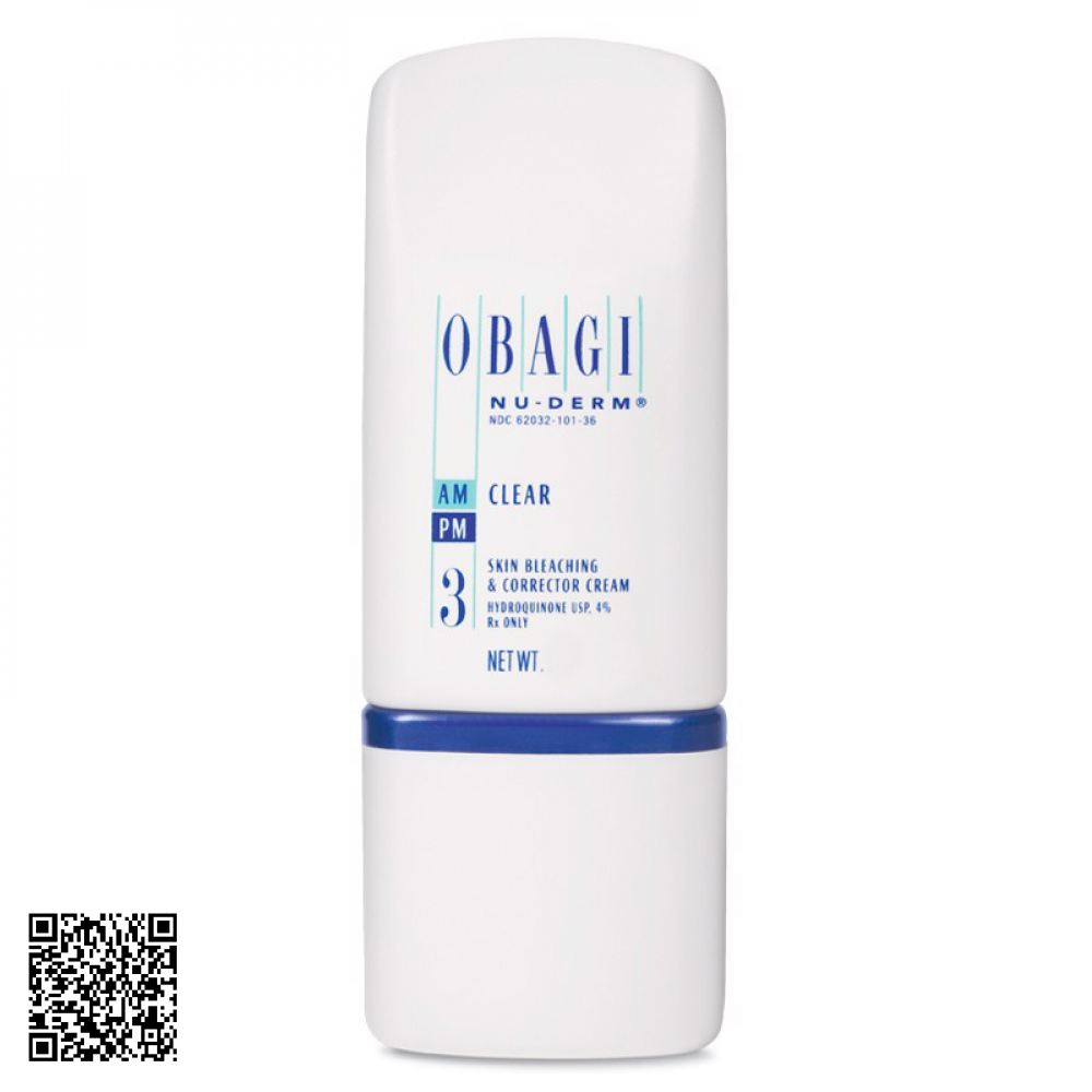Kem Nu-Derm Clear 3 Obagi Mờ Nám Tàn Nhang Đồi Mồi 28gr Mỹ