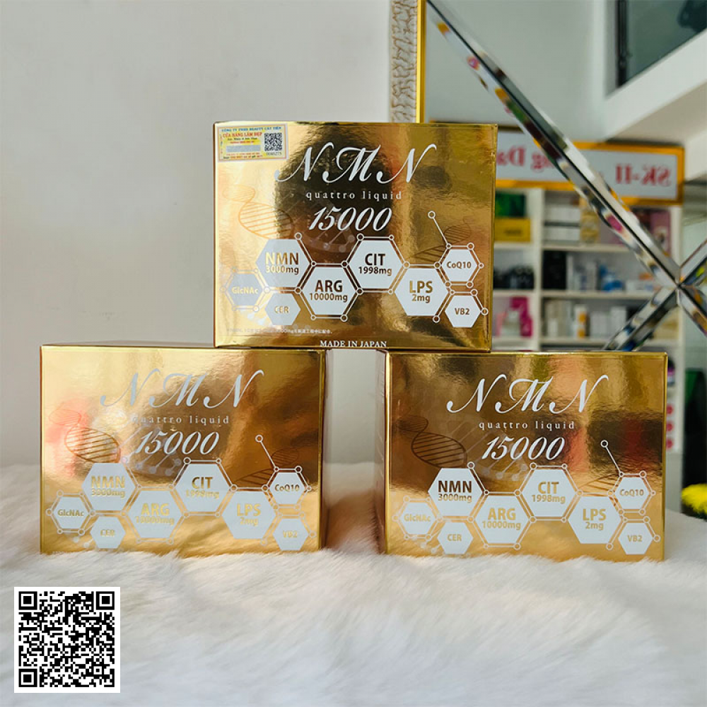 Nước Uống Trẻ Hoá Da NMN Quattro Liquid 15000 Nhật Bản 30 Chai