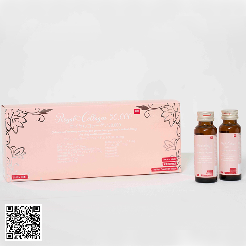Nước Uống Nhau Thai Royal Collagen 30.000 Của Nhật Bản Hộp 10 Chai