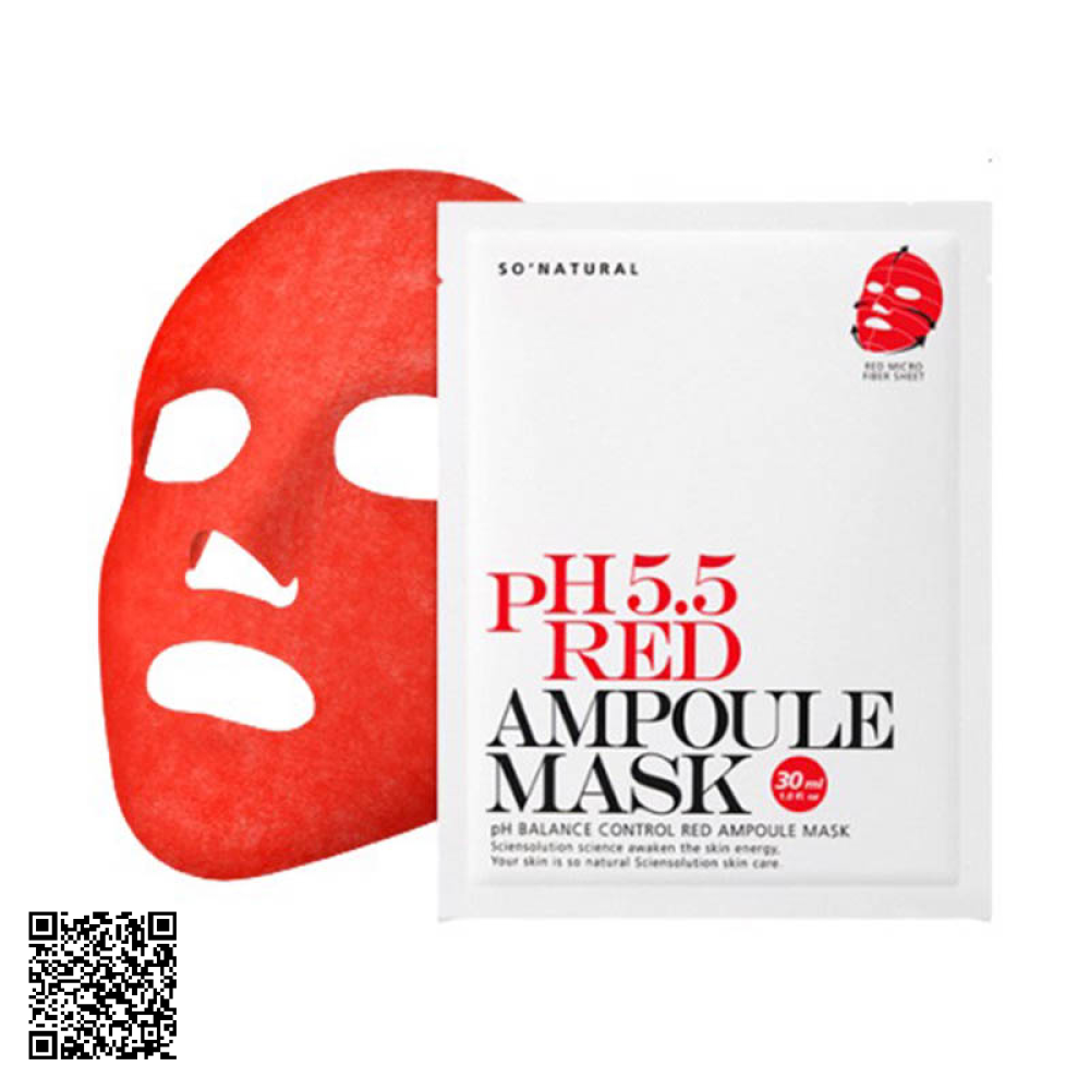 Mặt Nạ Dưỡng Cân Bằng Da PH 5.5 Red Ampoule Mask SoNatural Của Hàn Quốc