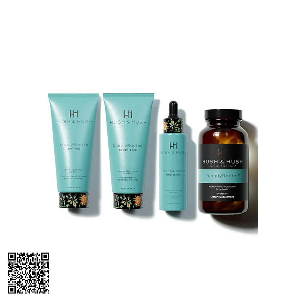 Bộ Chăm Sóc Tóc Toàn Diện Hush & Hush Deeplyrooted Của Mỹ 4 Món