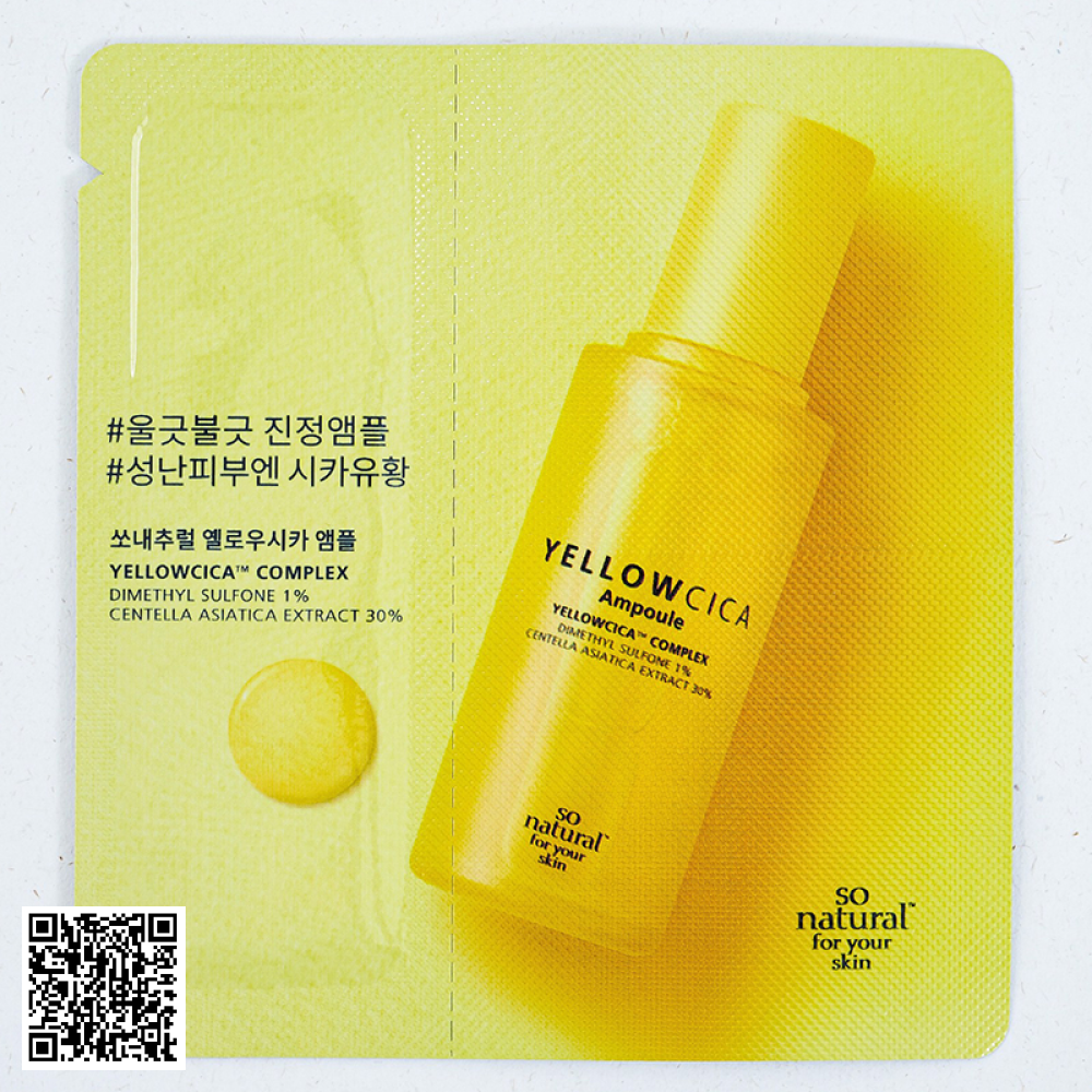 Tinh Chất So Natural Yellow Cica Serum Sample Dạng Gói Của Hàn Quốc 2.5ml